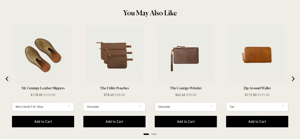 WP Standard you may also like product page section
