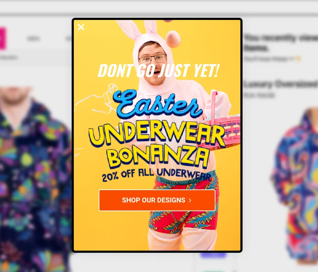 exit campaign on shopify