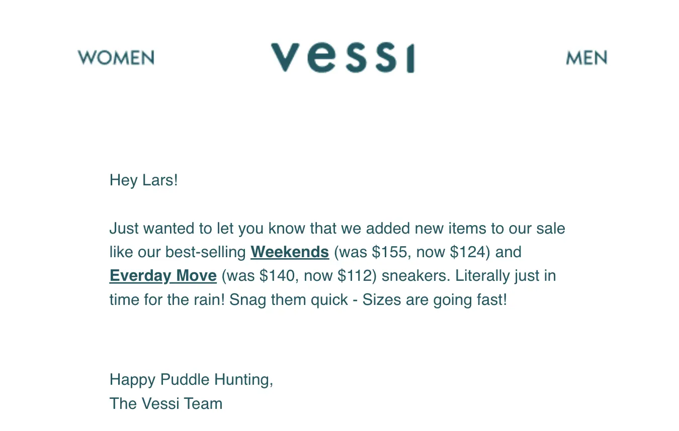black friday email vessi