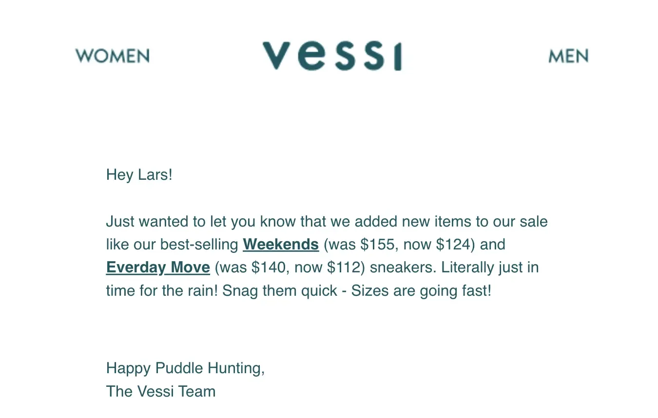 black friday email vessi