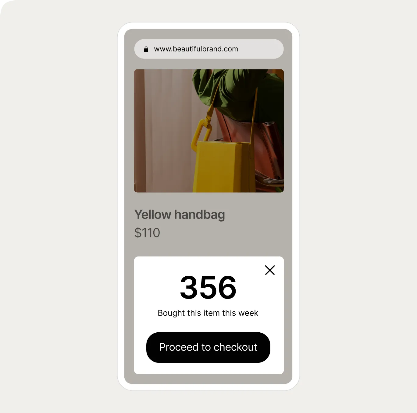 cart page popup