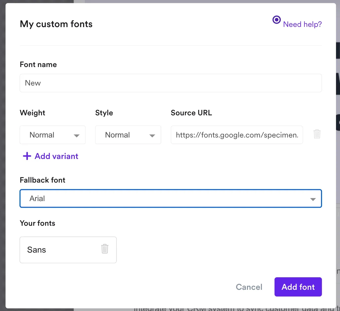 adding custom fonts