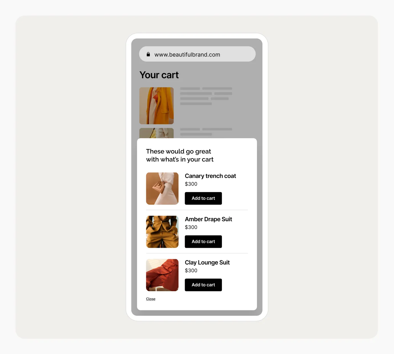upsell popup