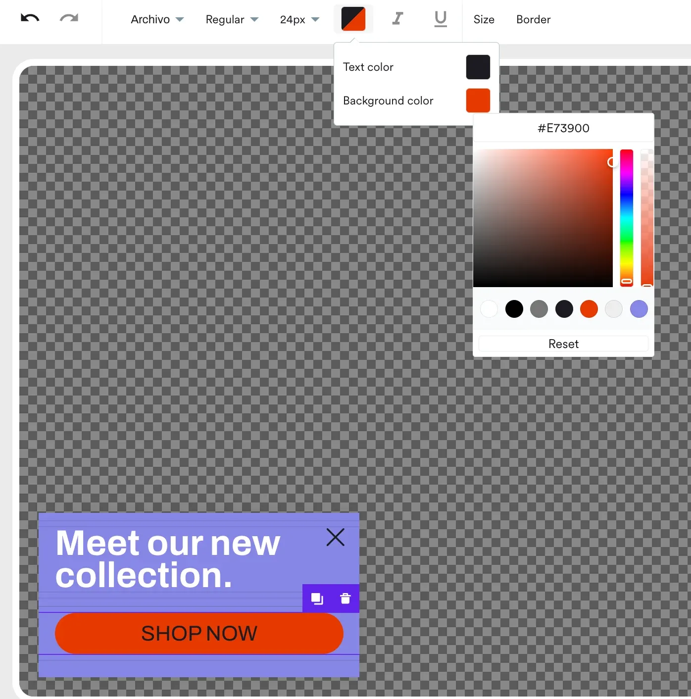 text color settings