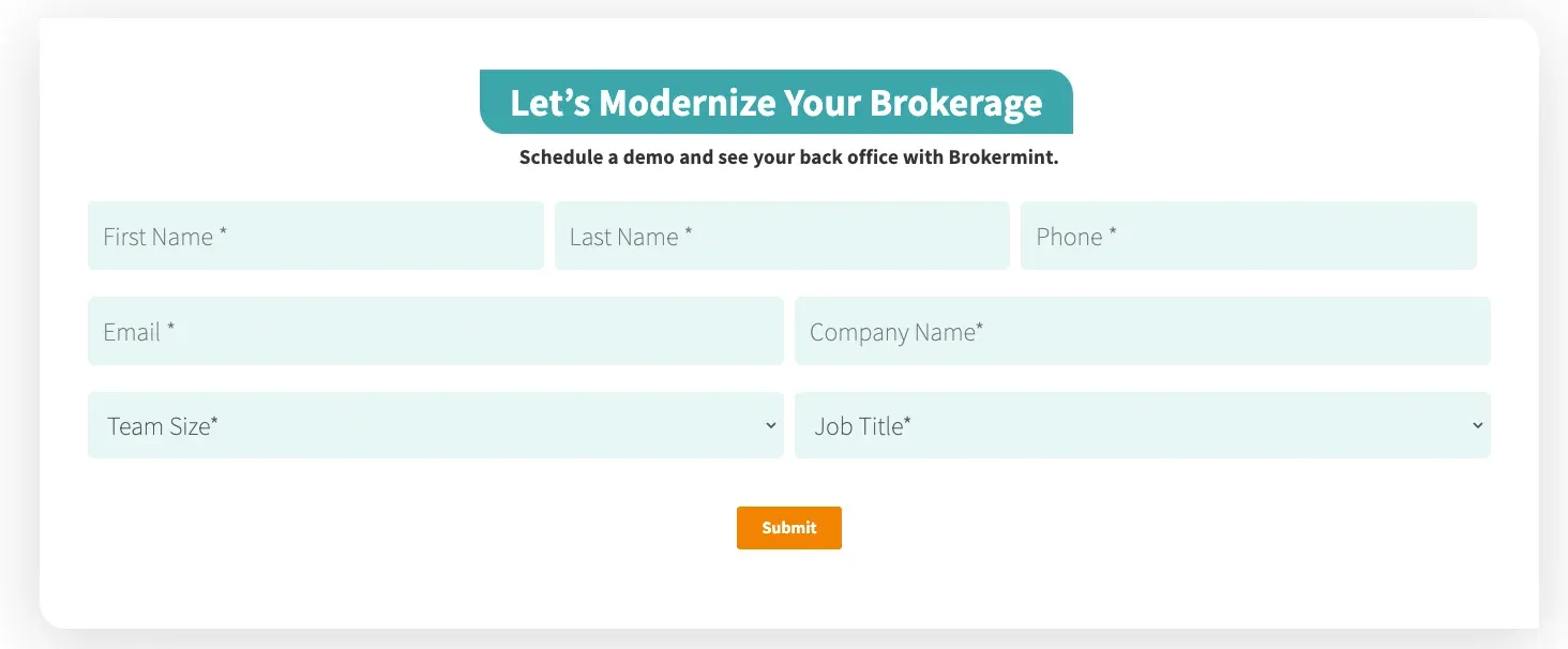 lead capturing form webinar