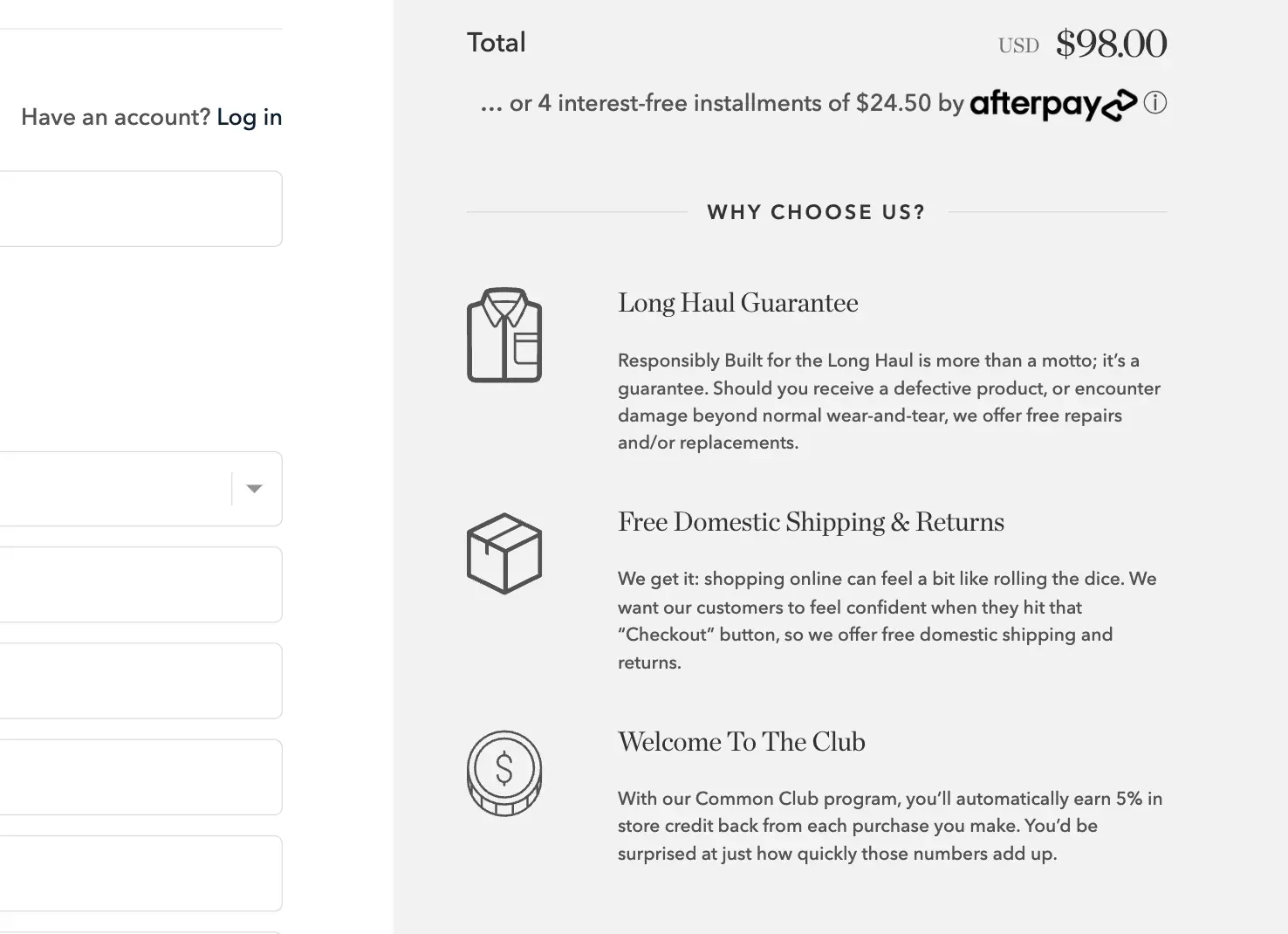 shopify checkout trust signals