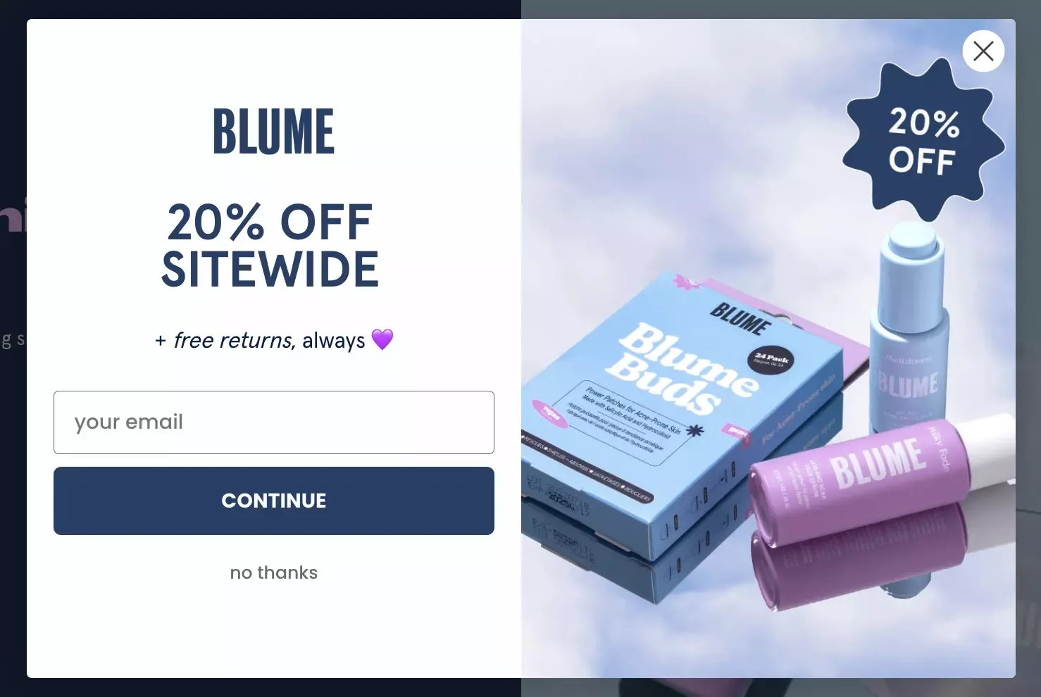 email popup example