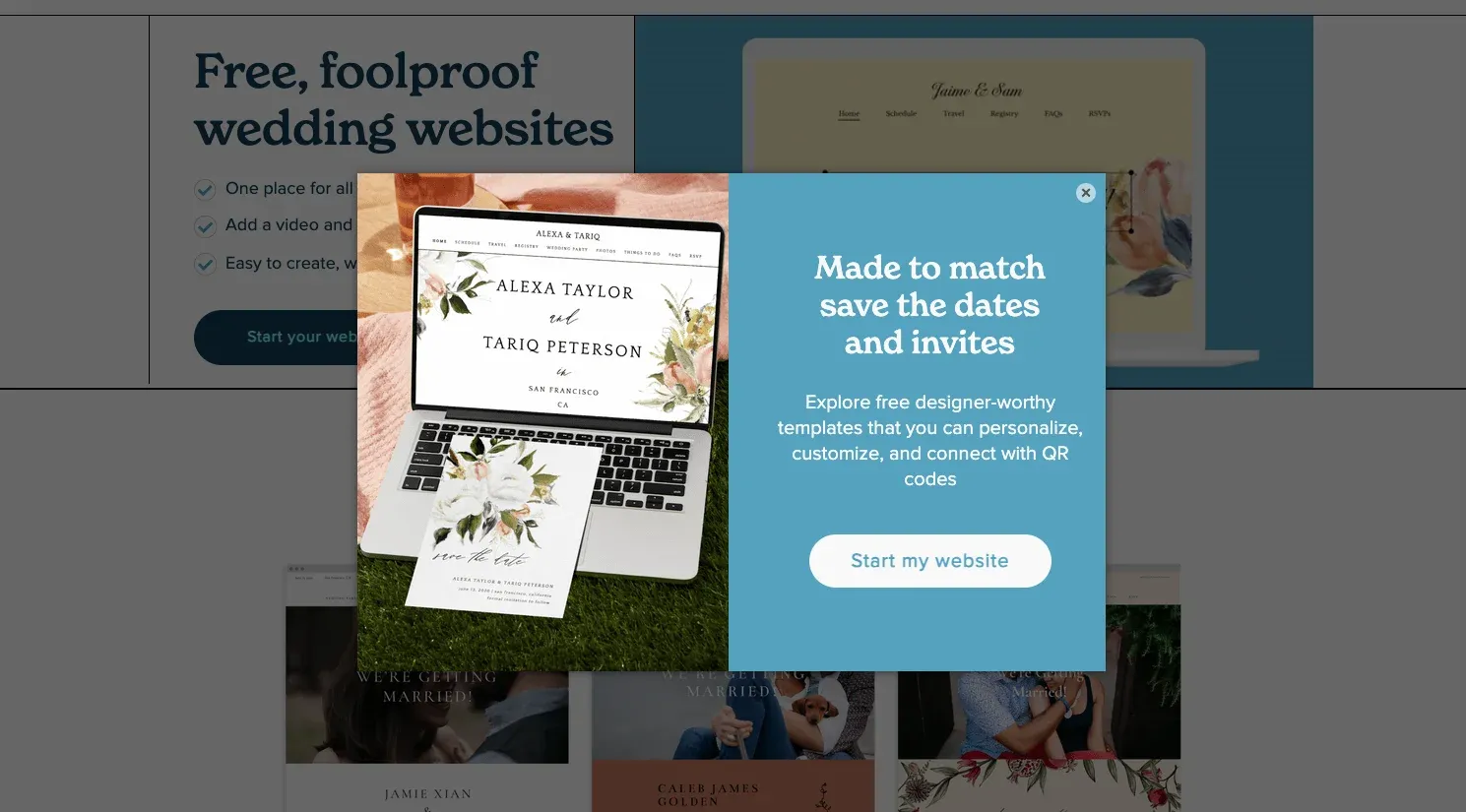 popup campaign personalized for paid visitors