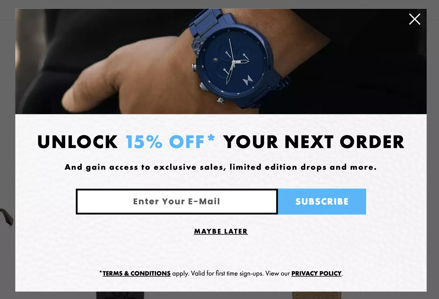 email signup popup with discount