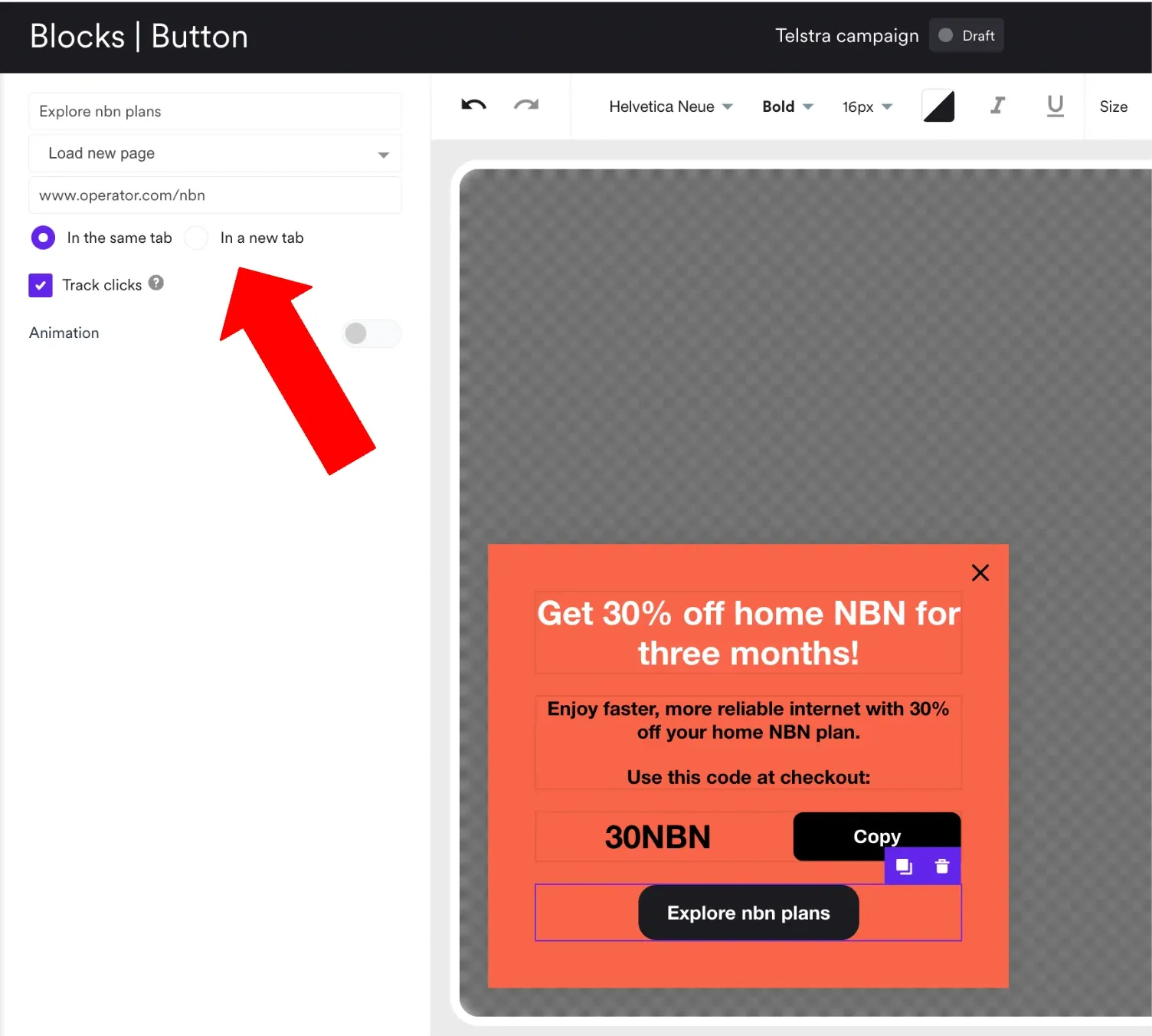 adding link to the button