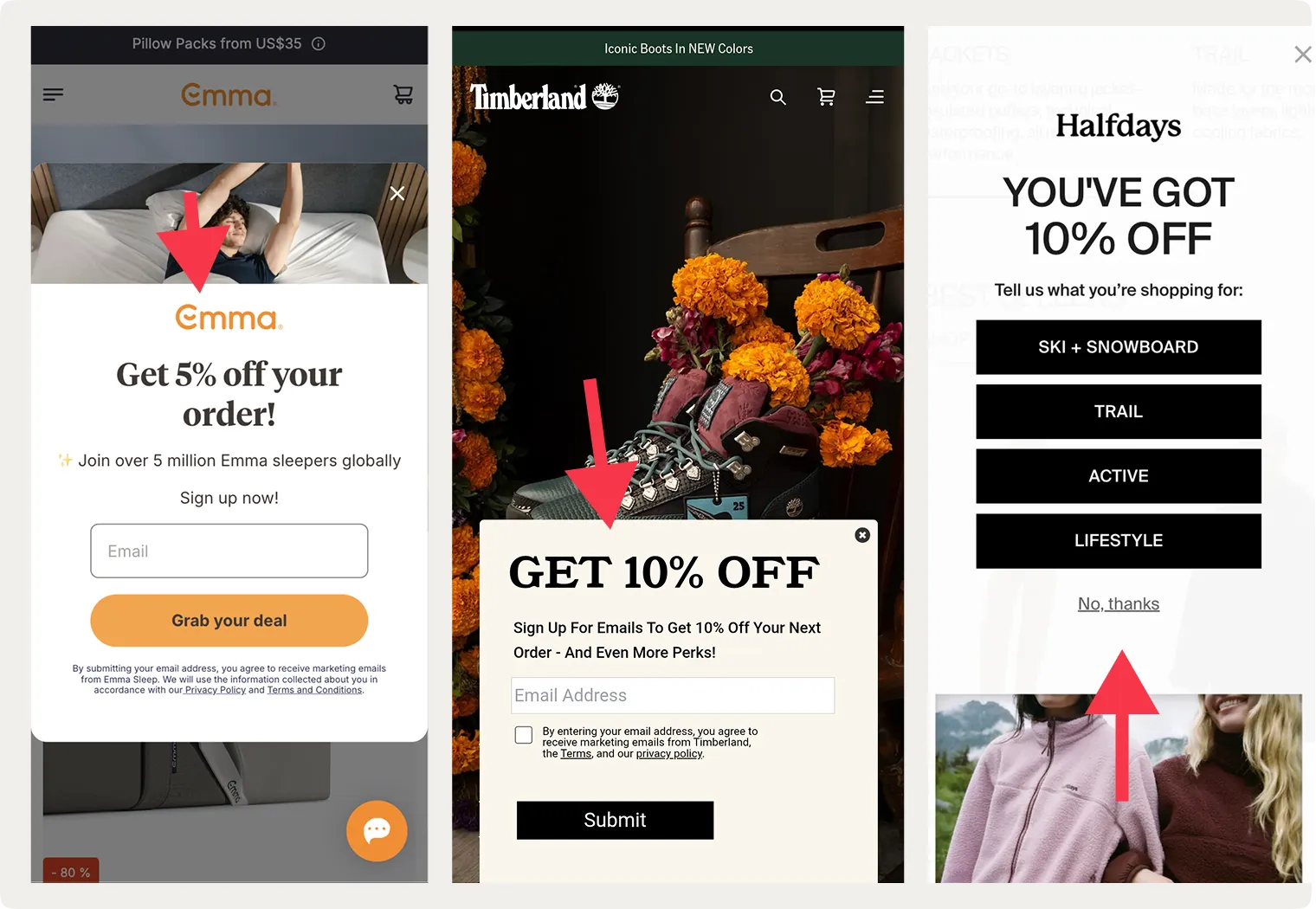 mobile popups