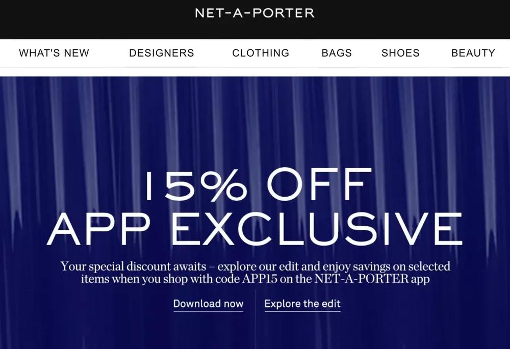 In-app coupon code example