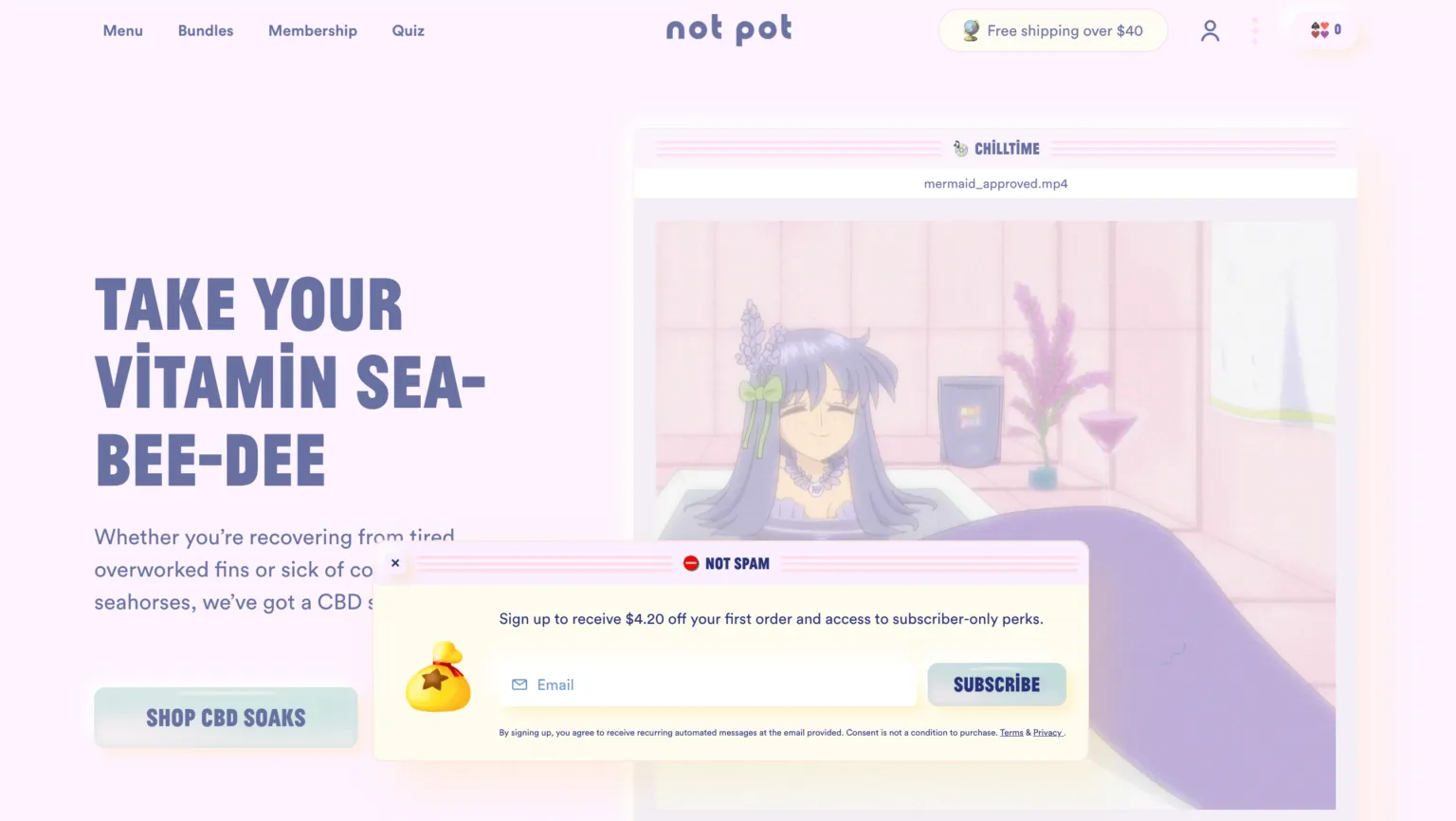 website lightbox popup example