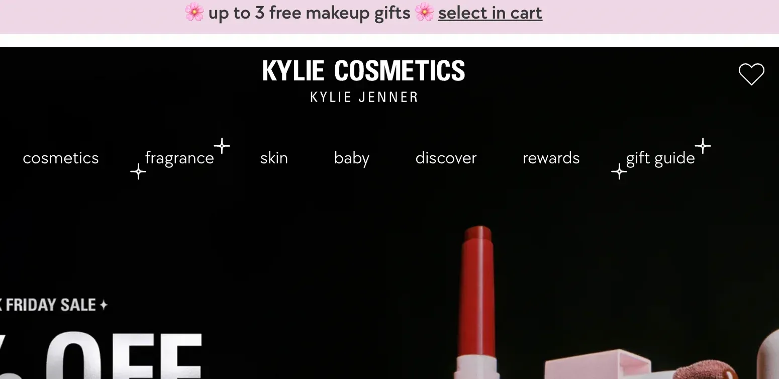 website bar with an offer