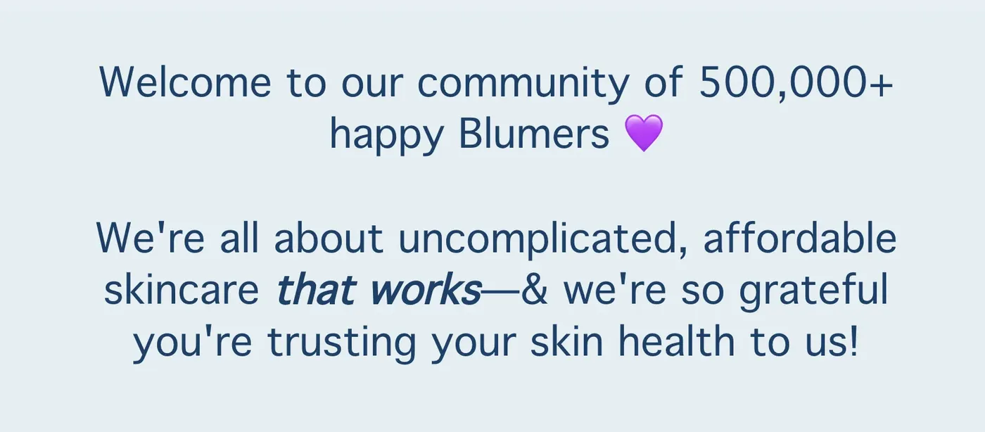 welcome message from blume