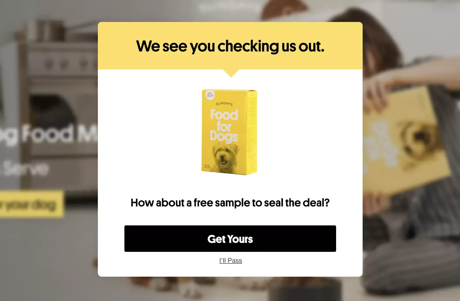free sample popup made with popups