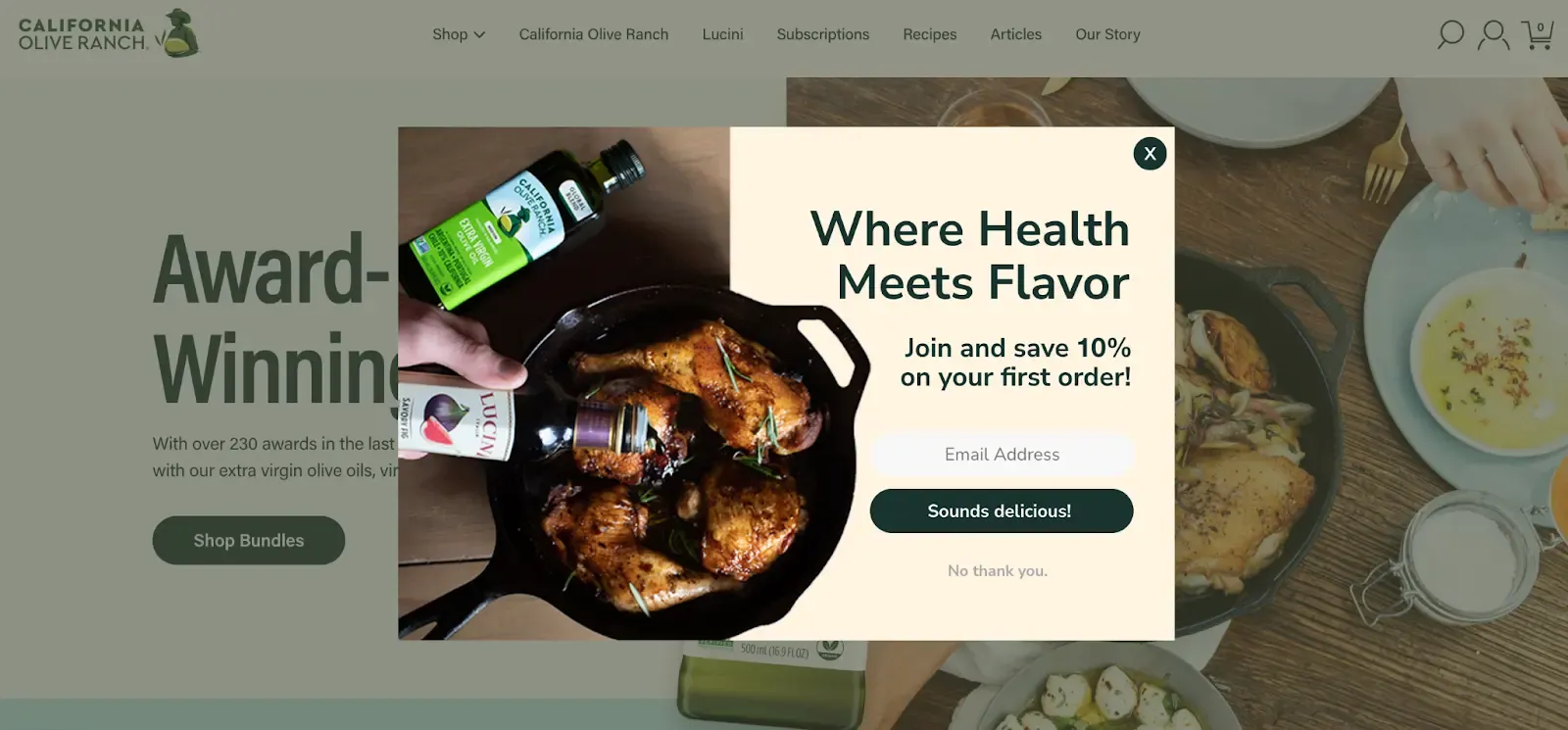 visuals in mailchimp popups
