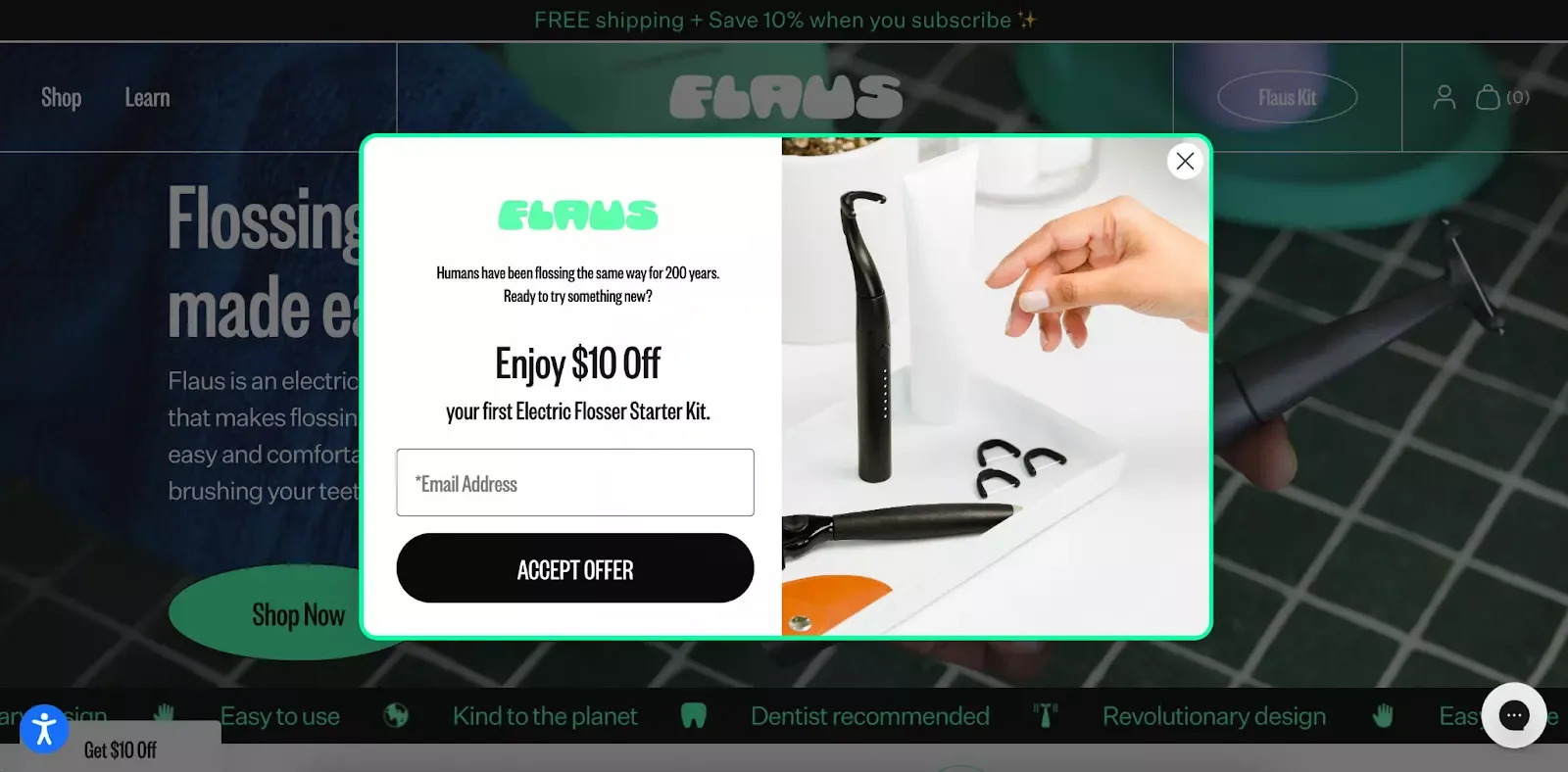 popup example made with wisepops 