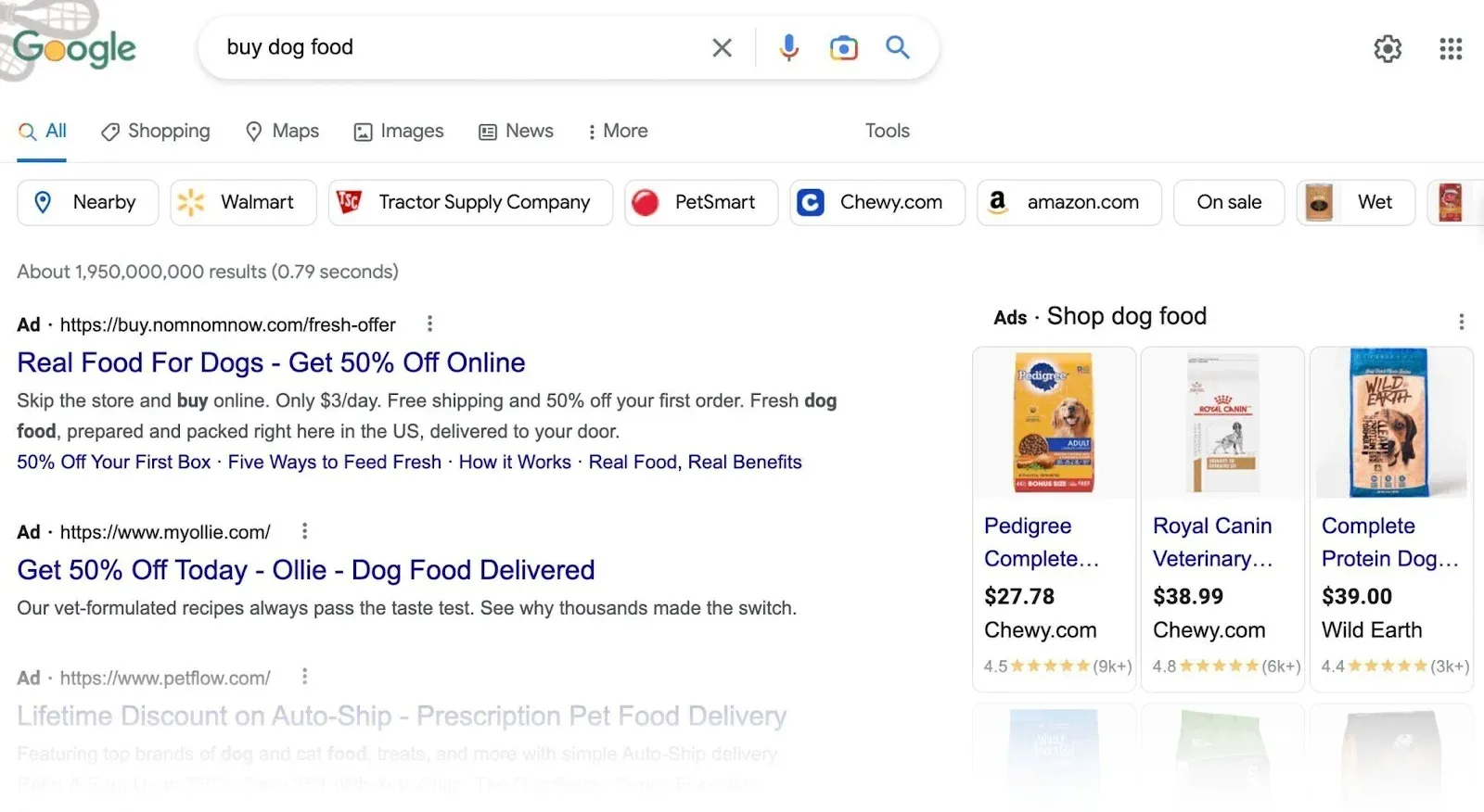 ecommerce google results