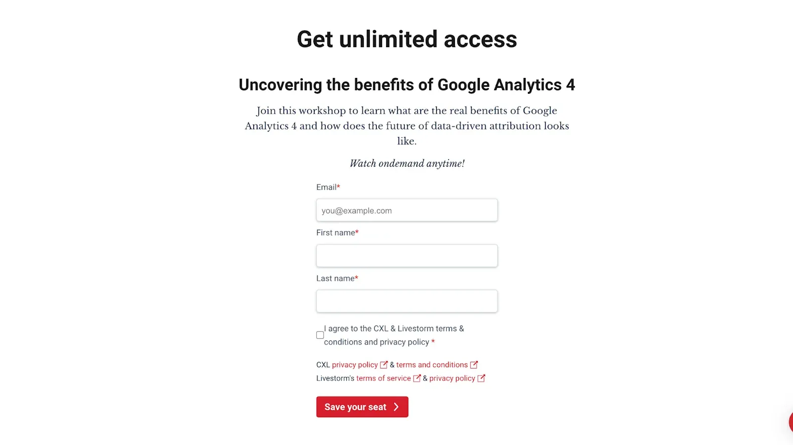 workshop access signup