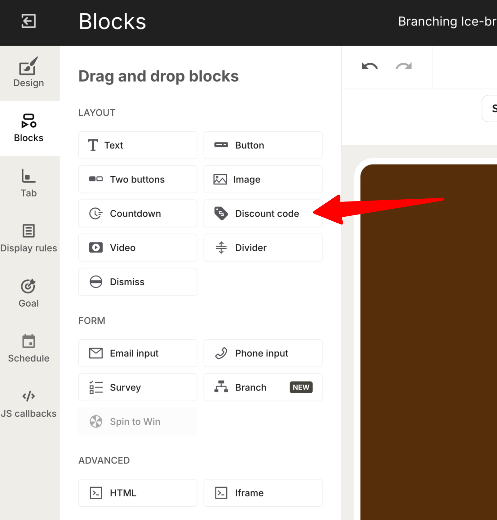 customizing discounts in popups