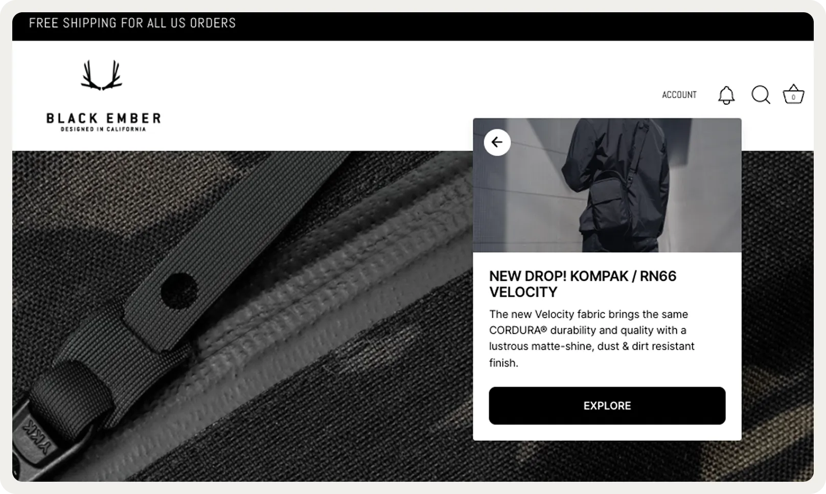 An onsite feed showing personalized notifications a visitor can open at any time