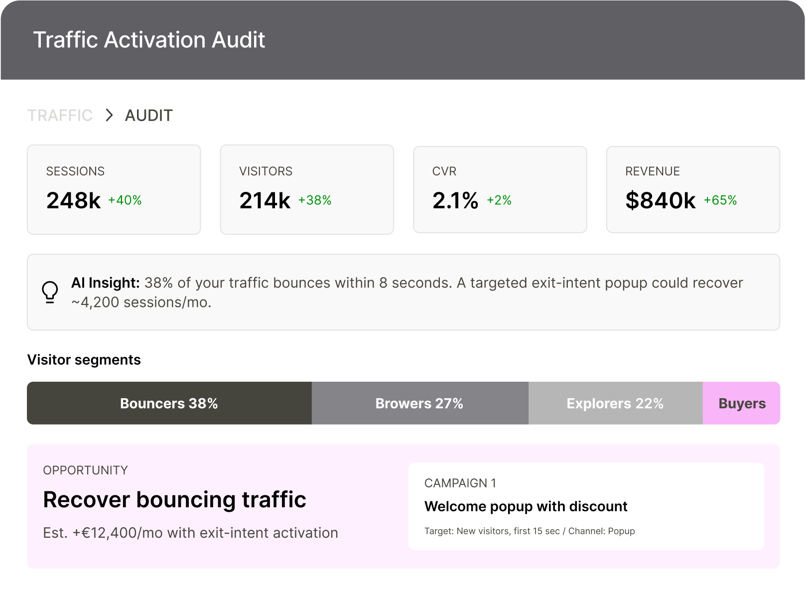 Wisepops traffic audit