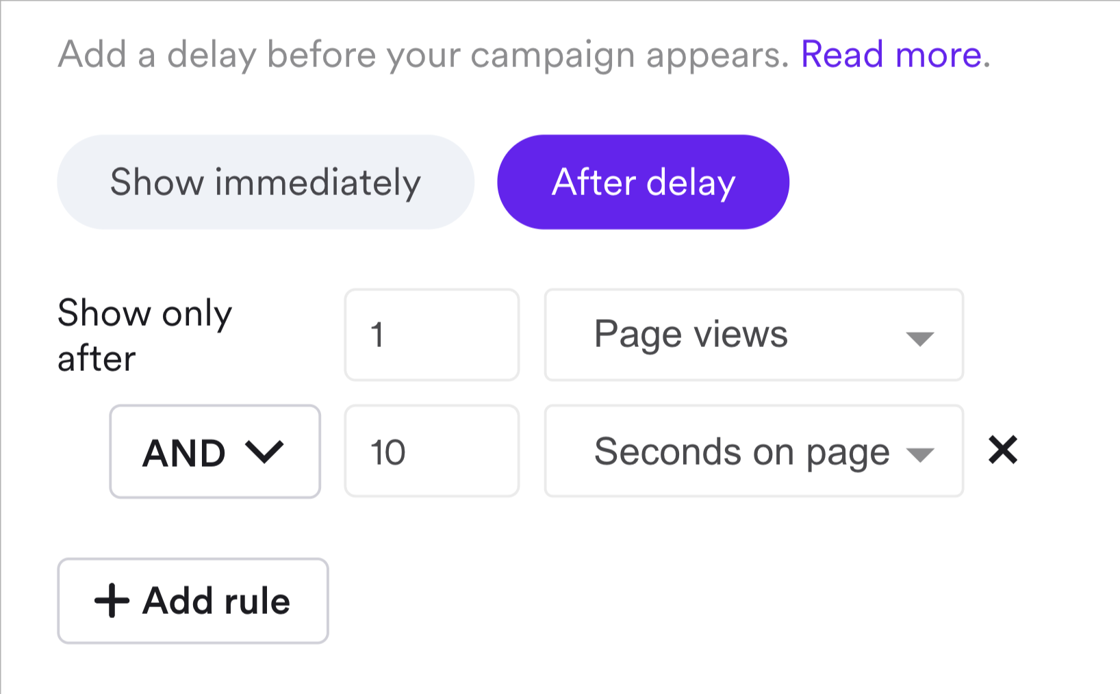 popup delay settings