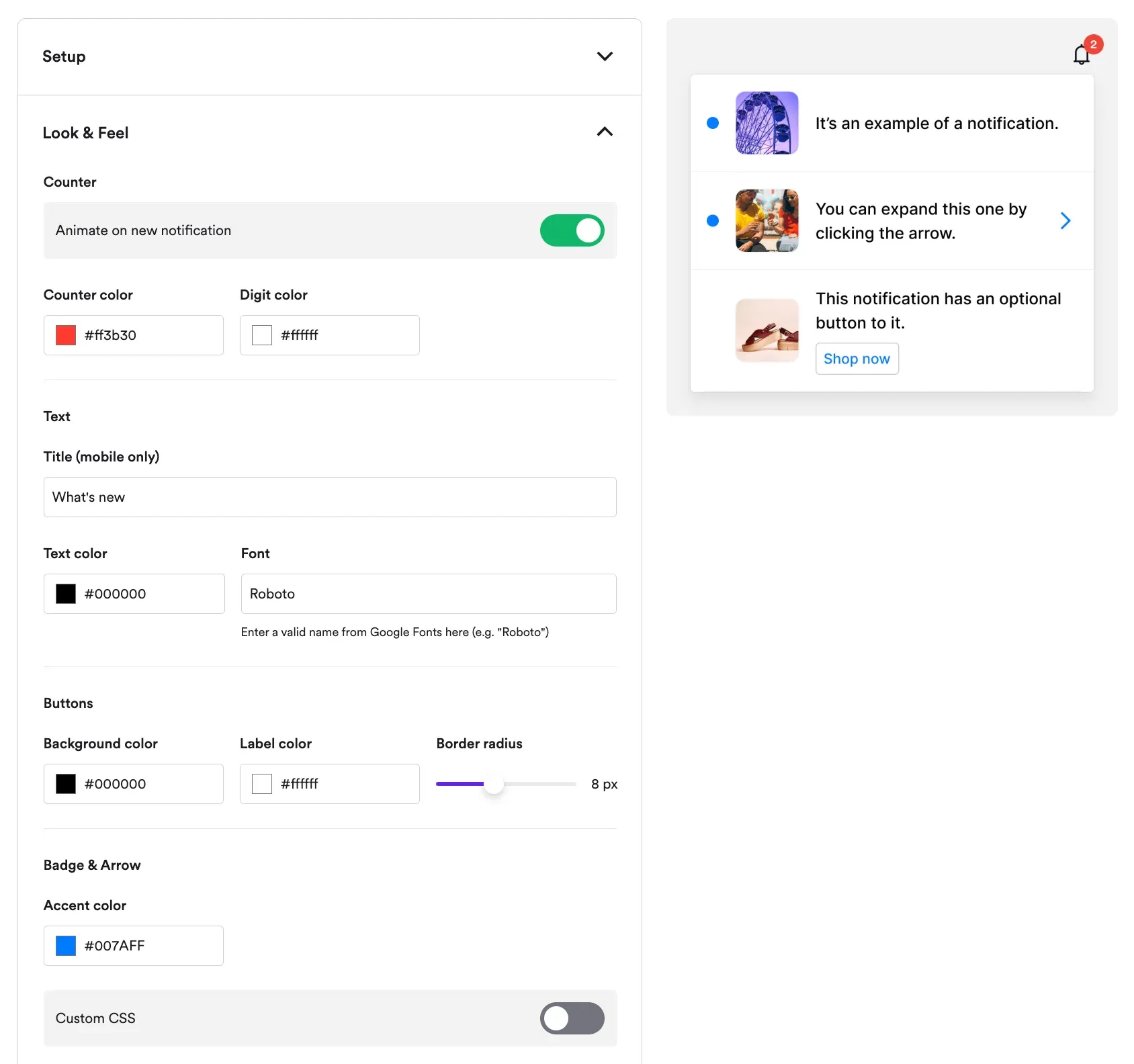 customization wisepops feed
