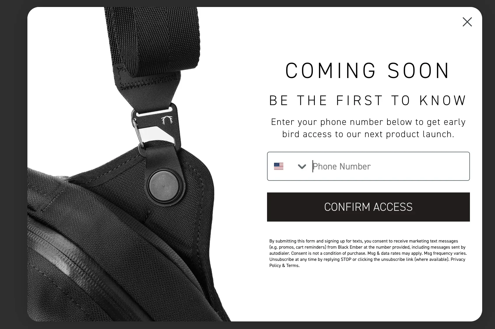 Product launch waitlist popup