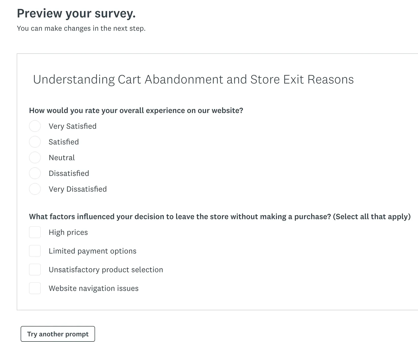 creating a survey