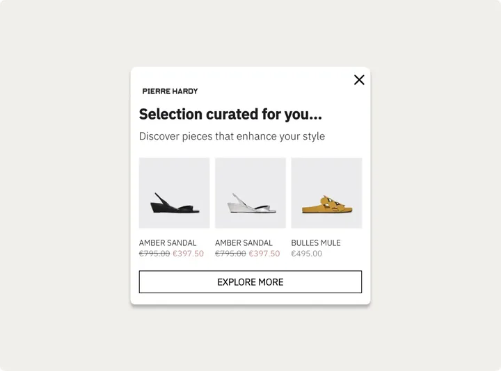 Pierre Hardy product recommendations based on browsing history