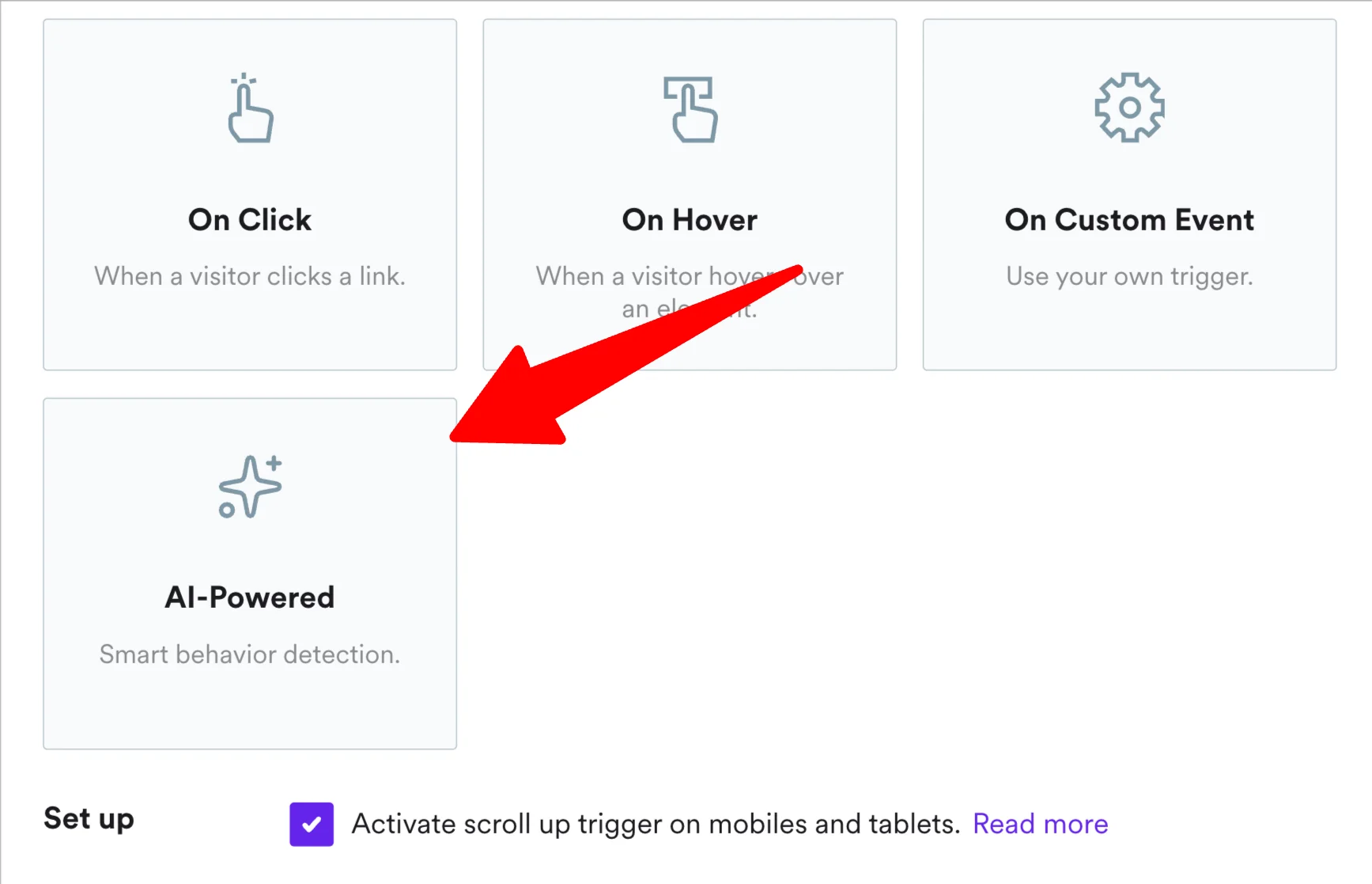 ai powered popup trigger