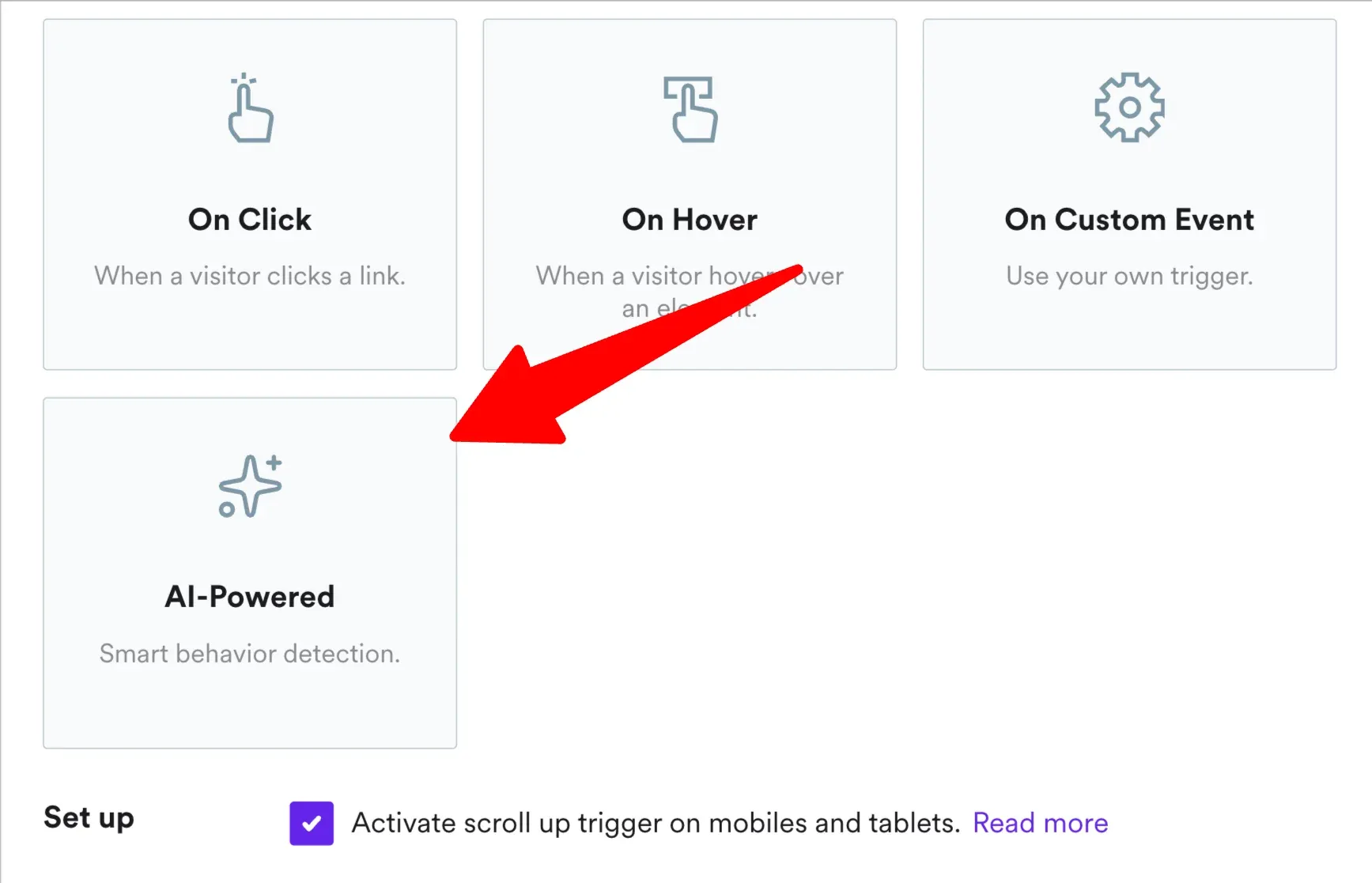 ai powered popup trigger