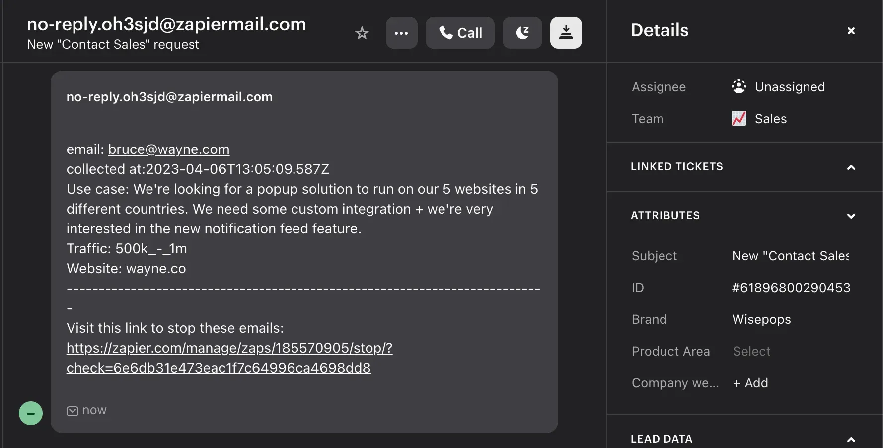 zapier message 