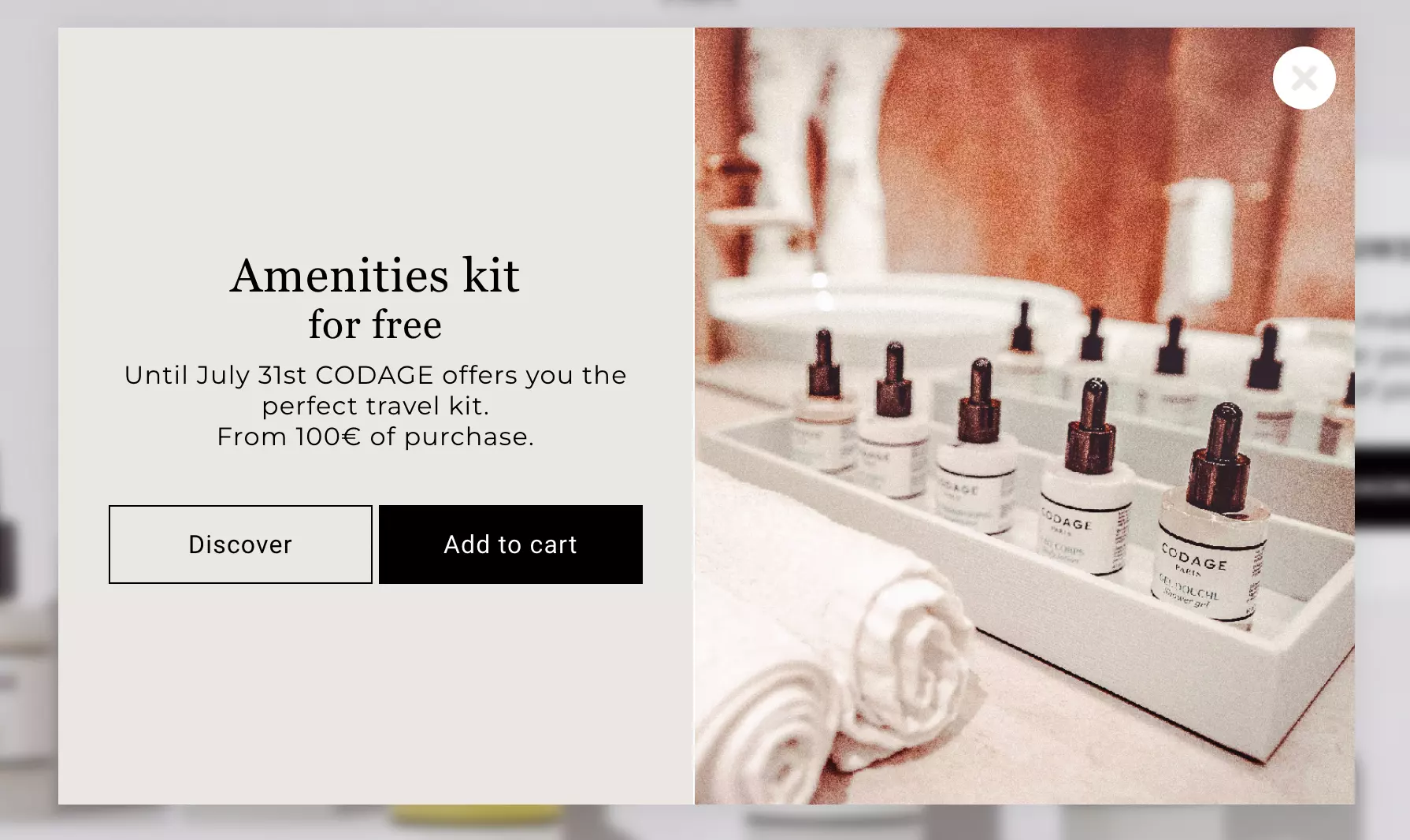 minimum purchase discount popup