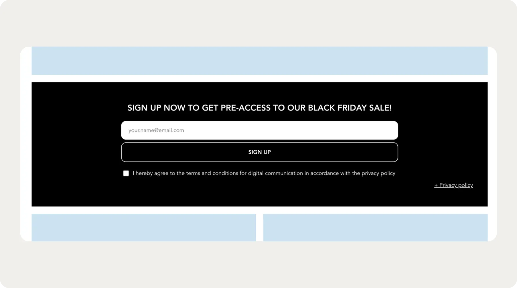black friday signup embed form