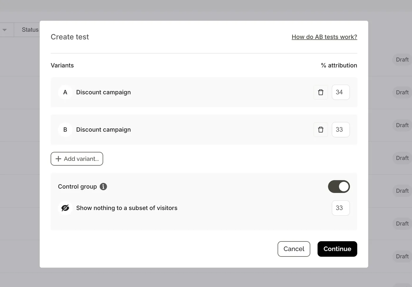 Wisepops revenue and experiments dashboard