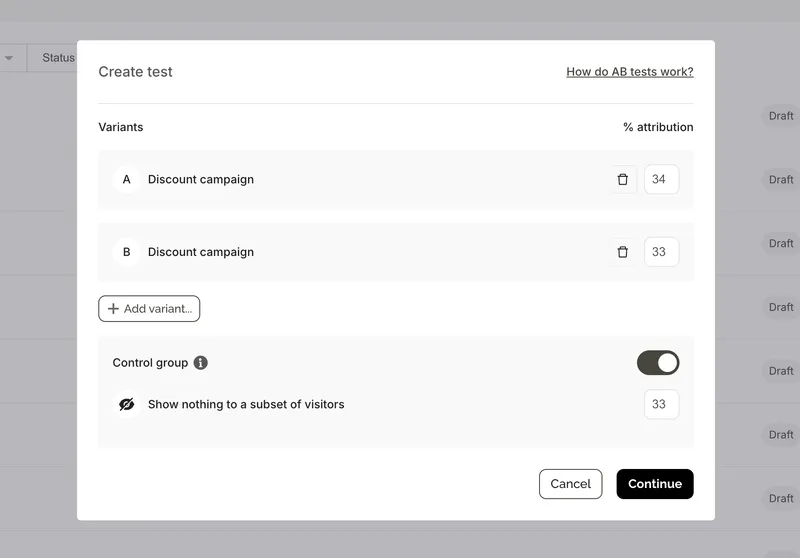 Wisepops revenue and experiments dashboard