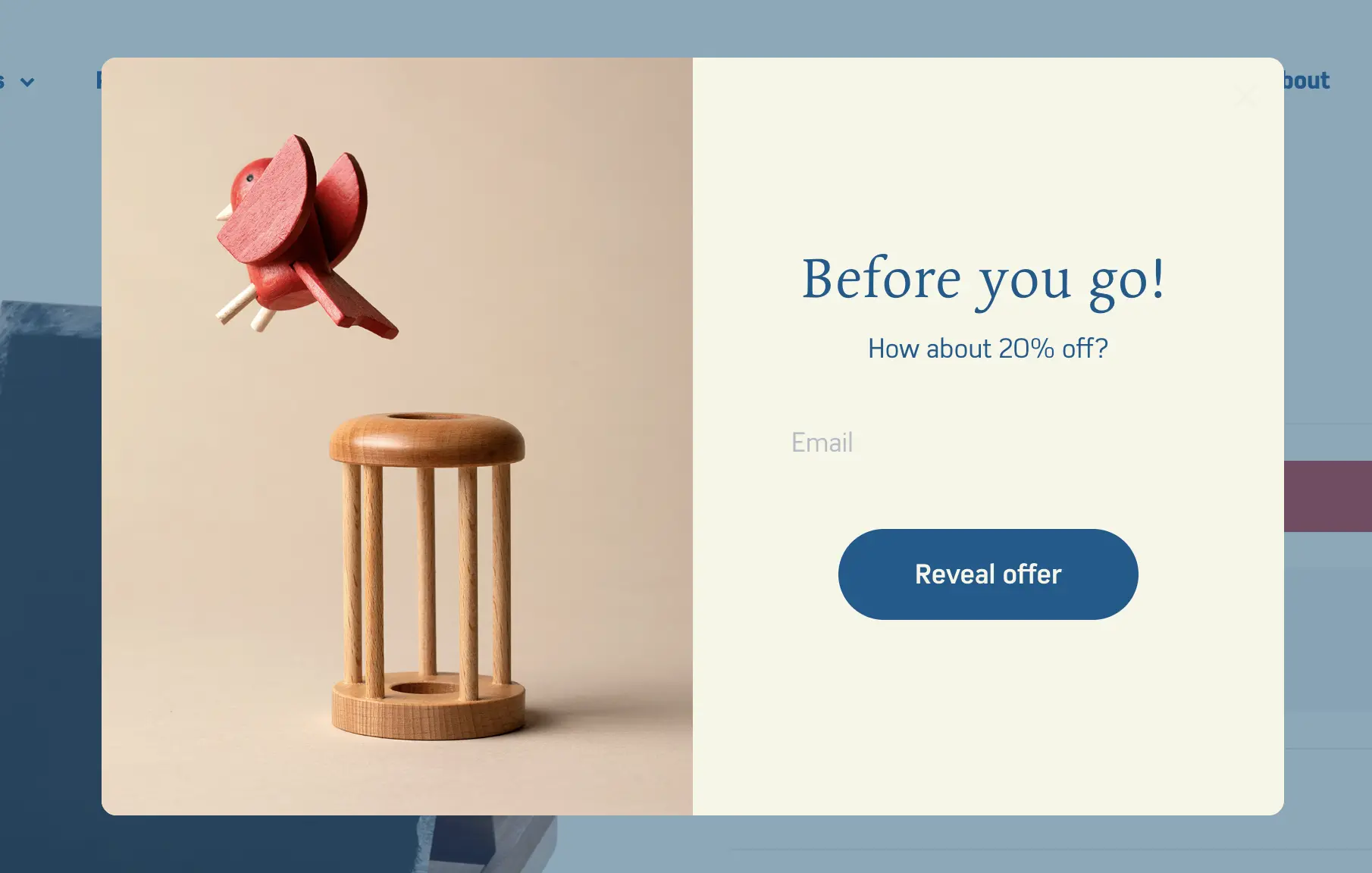 popup message example