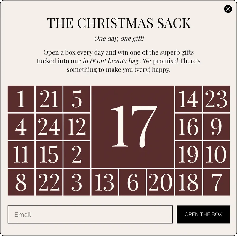 Aime seasonal advent calendar campaign