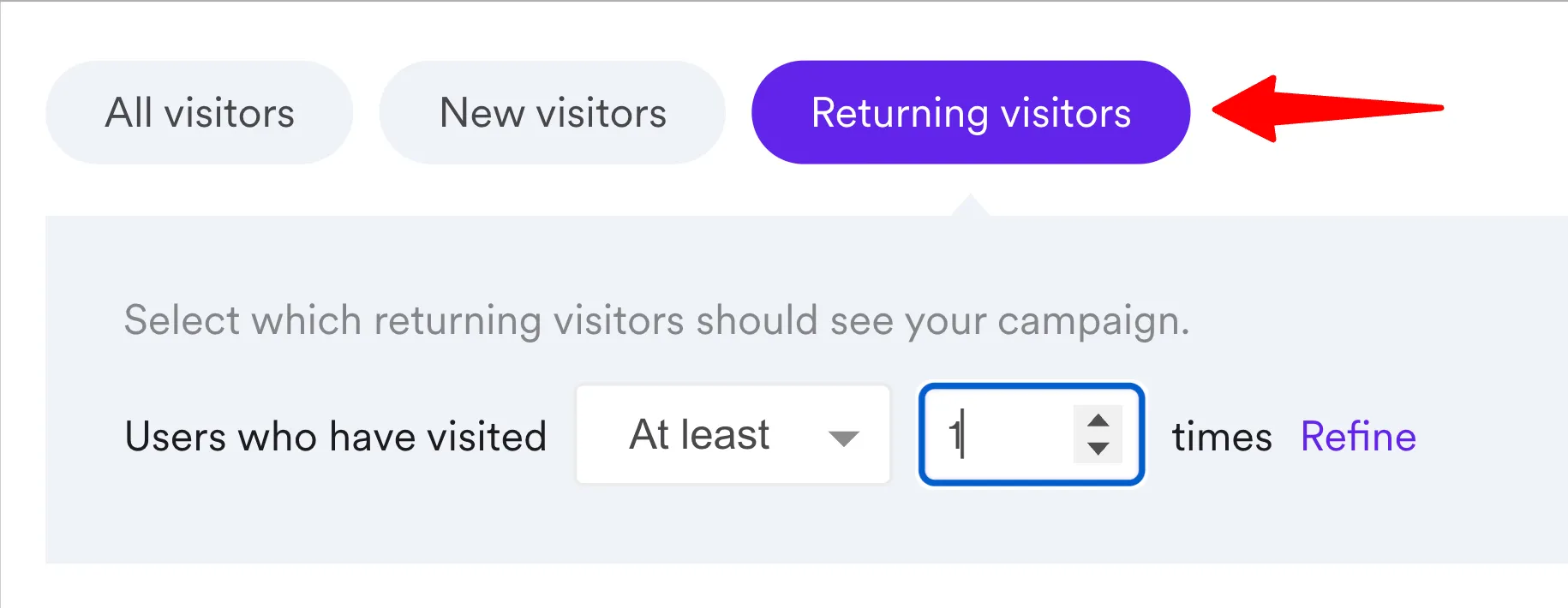 returning visitors targeting