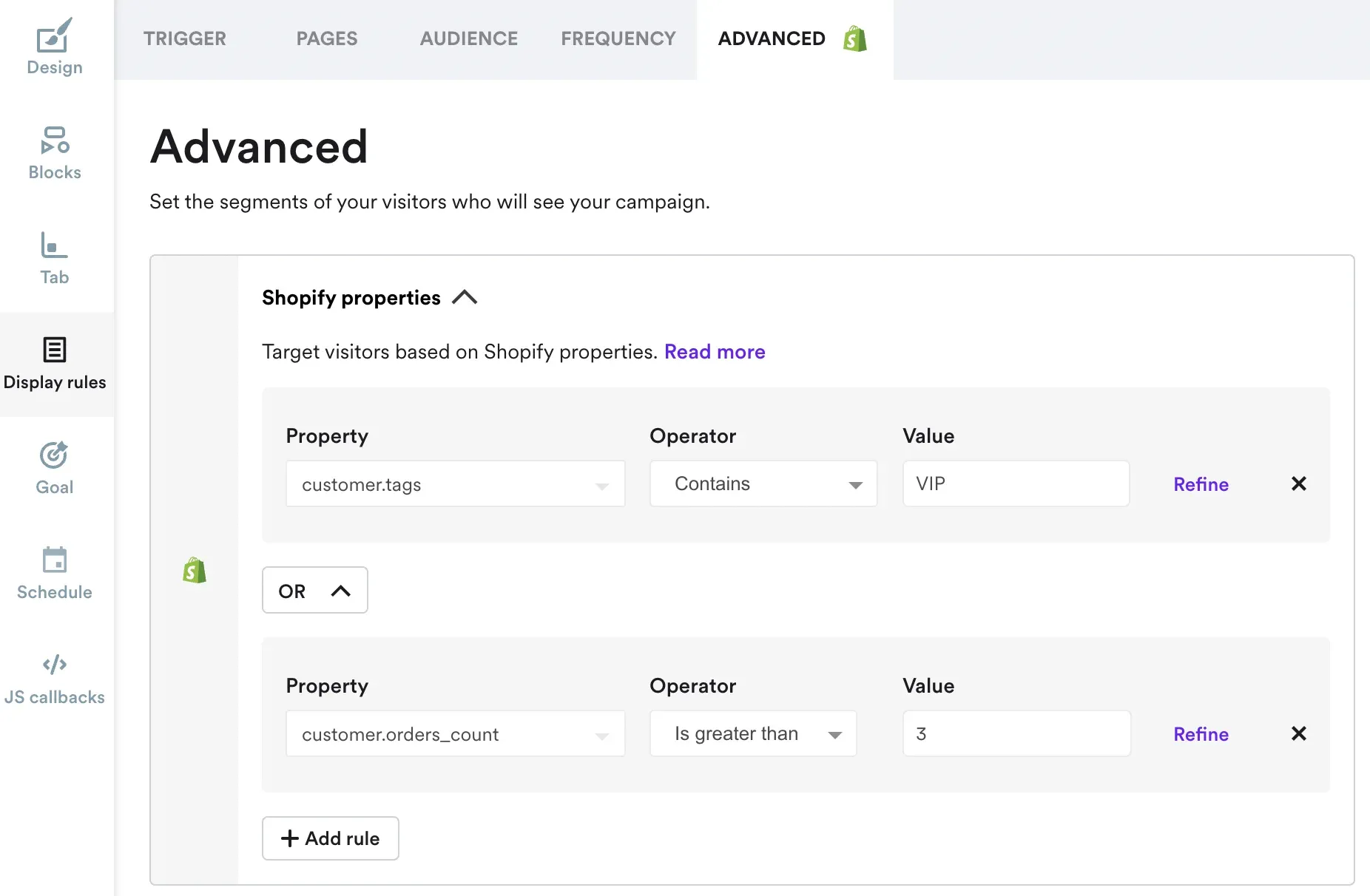 shopify properties in Black Friday campaign targeting