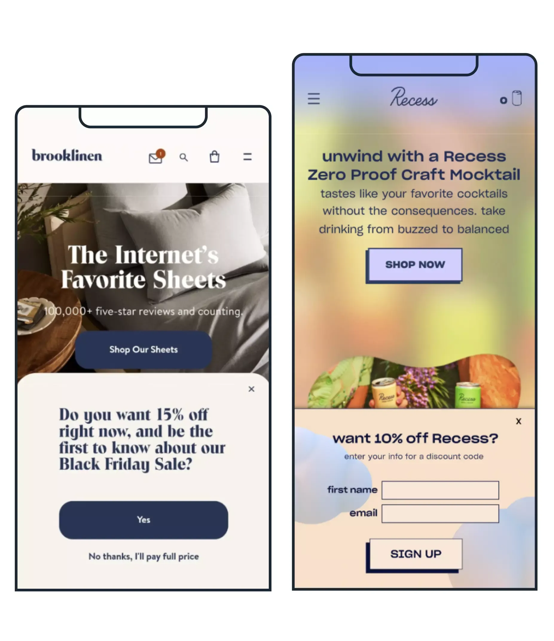 mobile popup examples
