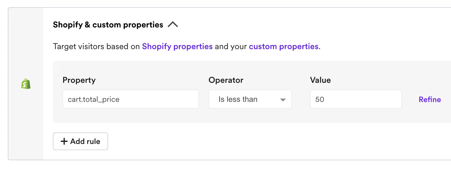 cart price targeting
