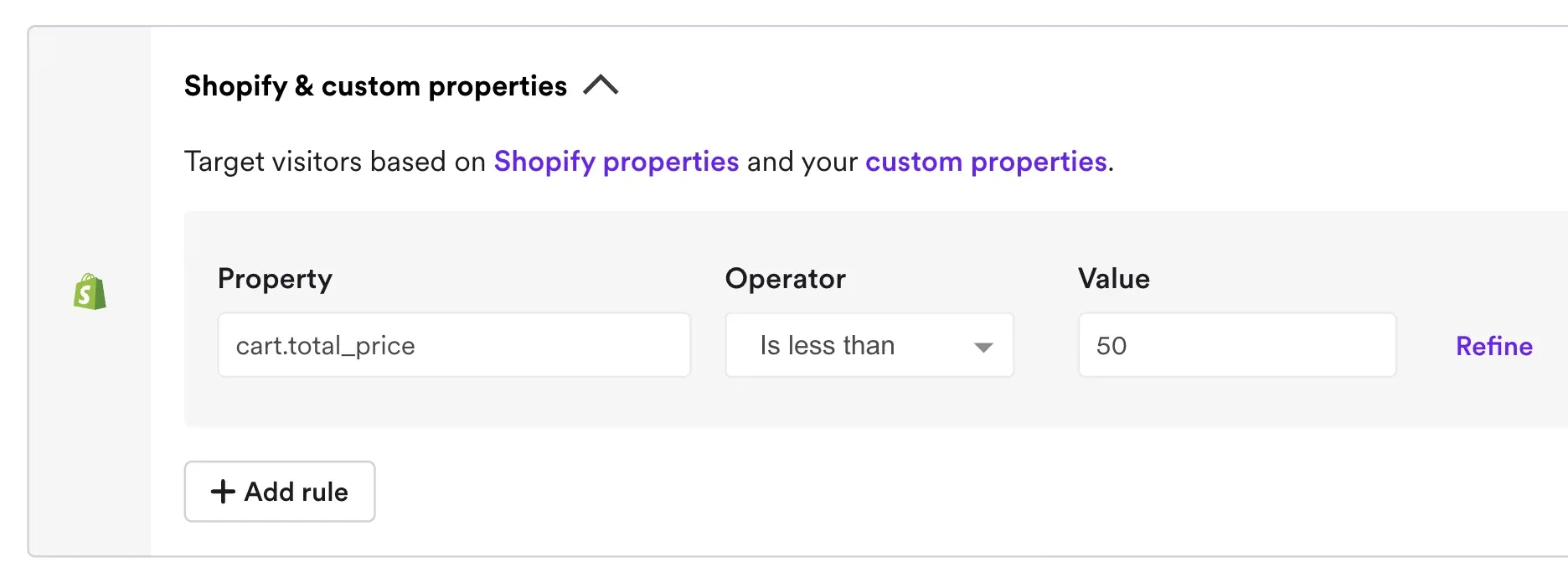 cart price targeting