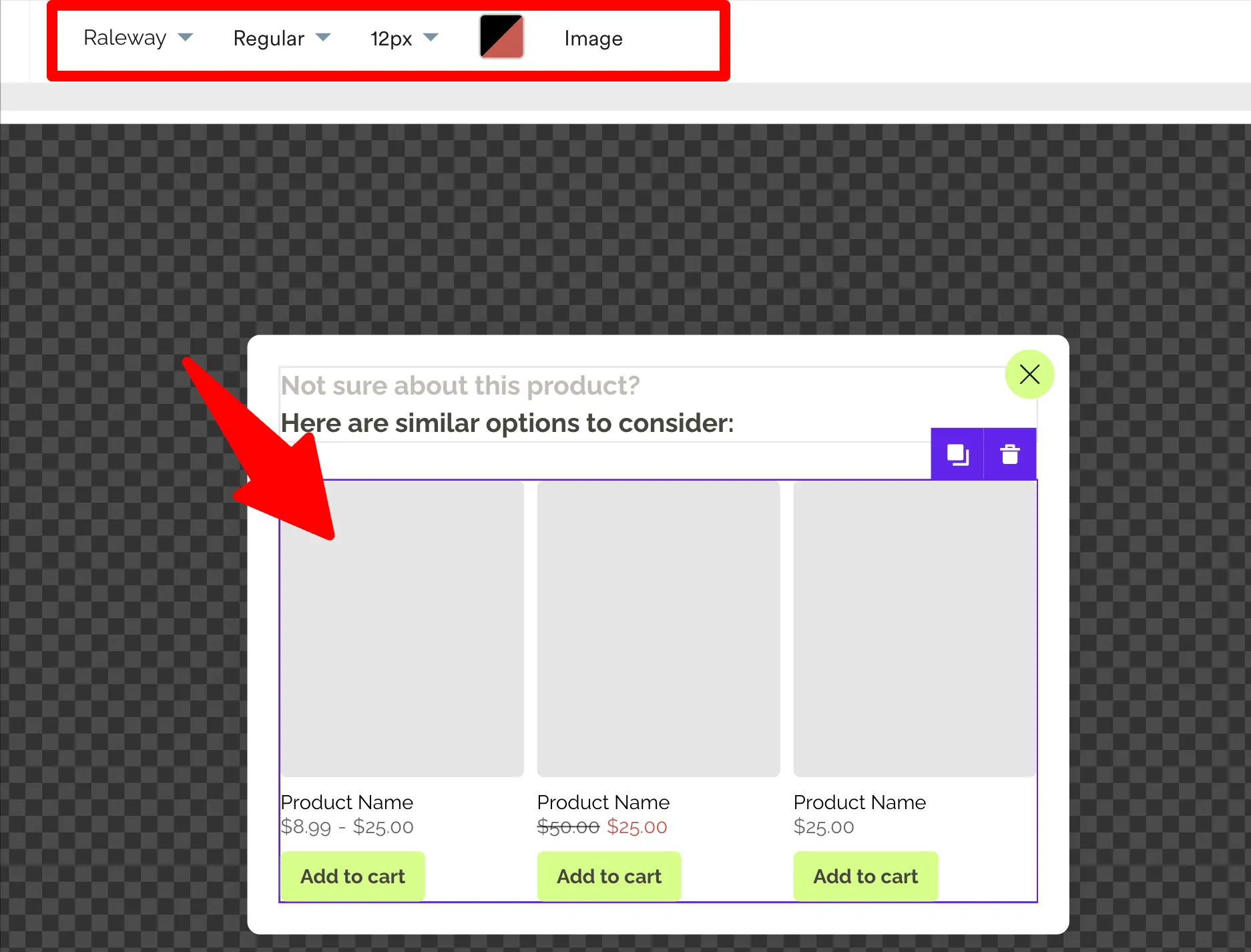 adjusting text in recommendation campaign