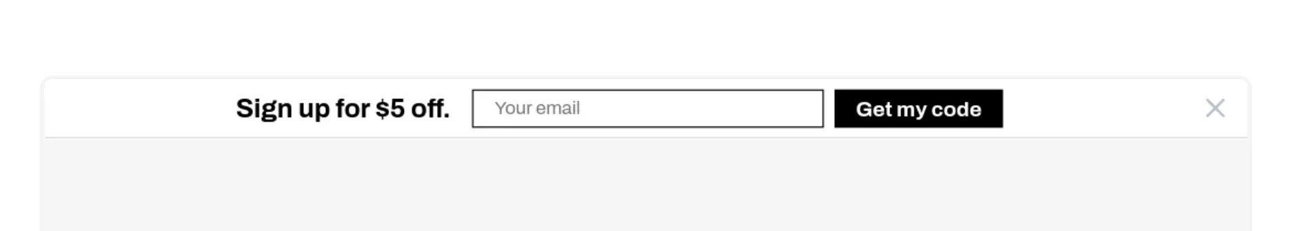 a website bar with a signup field
