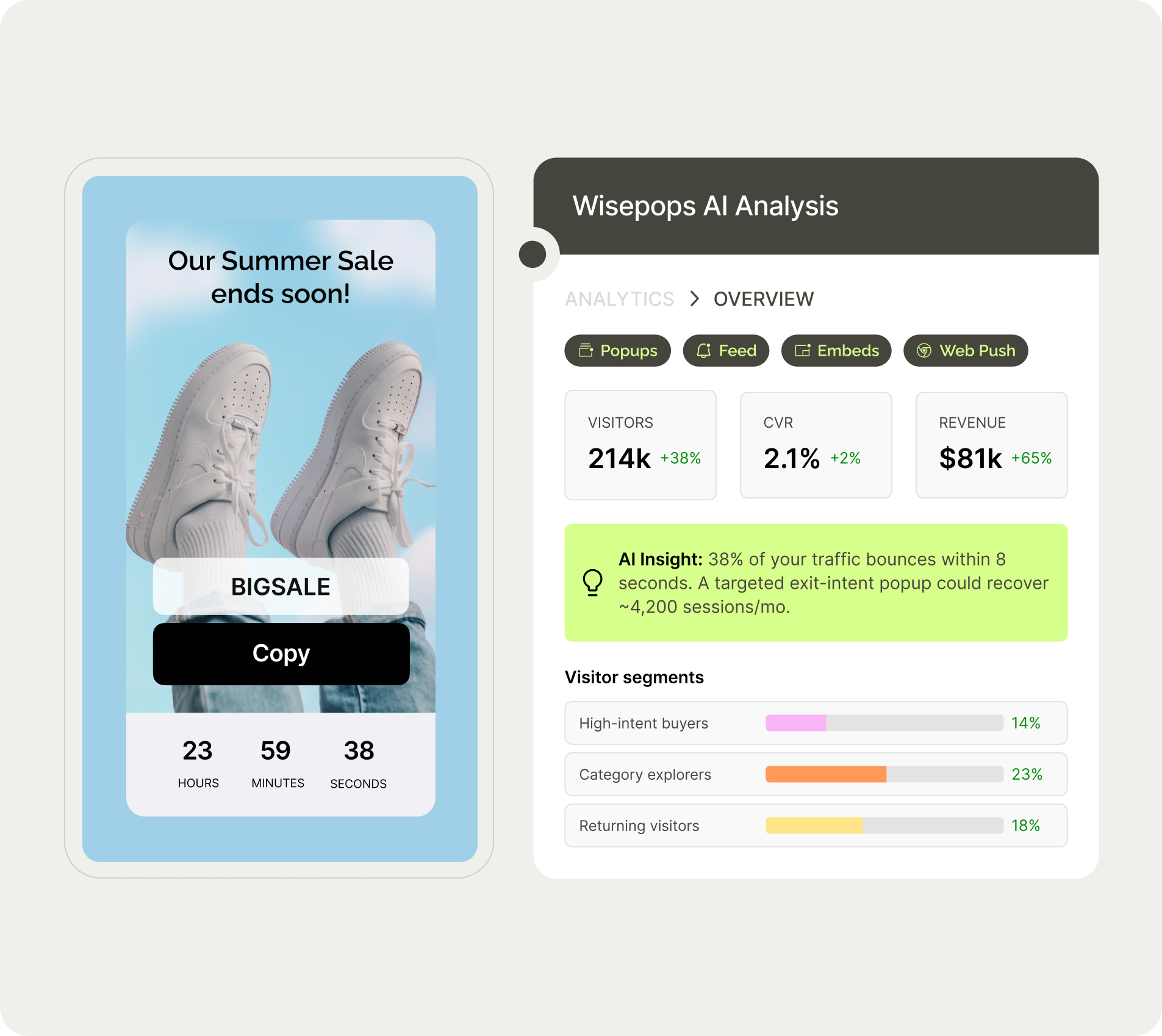 Wisepops ecommerce