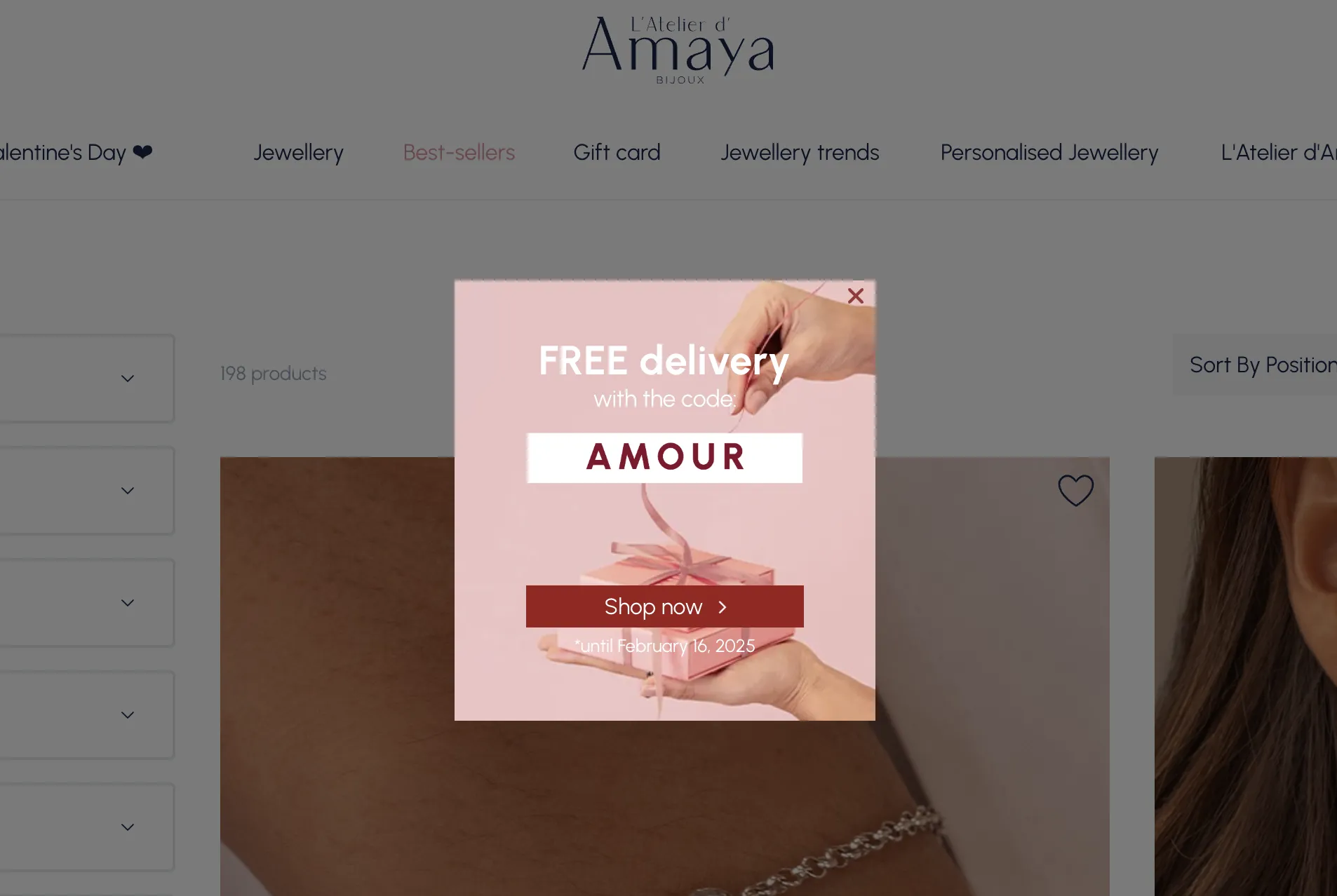 free delivery website popup example